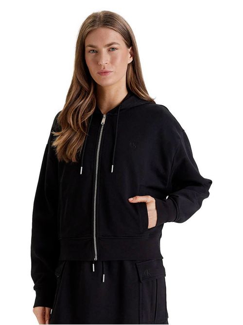 CALVIN KLEIN Felpa Cropped con zip CALVIN KLEIN | LV047F208GUB1